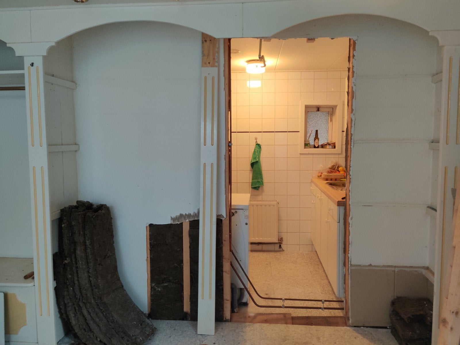 oude inbouwkast van grenen hout gedemonteerd, Huis en Inrichting, Ophalen