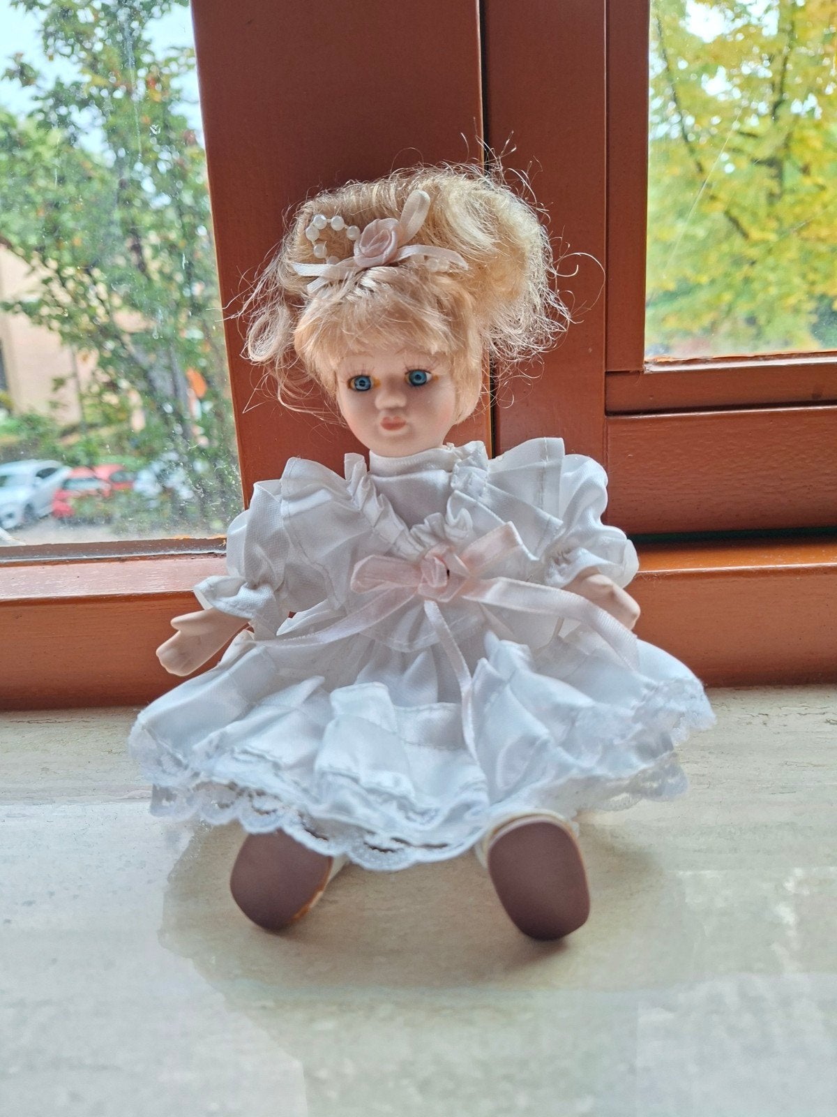 Porseleinen Popje - Vintage Decoratiepop 20cm, Ophalen of Verzenden, Zo goed als nieuw