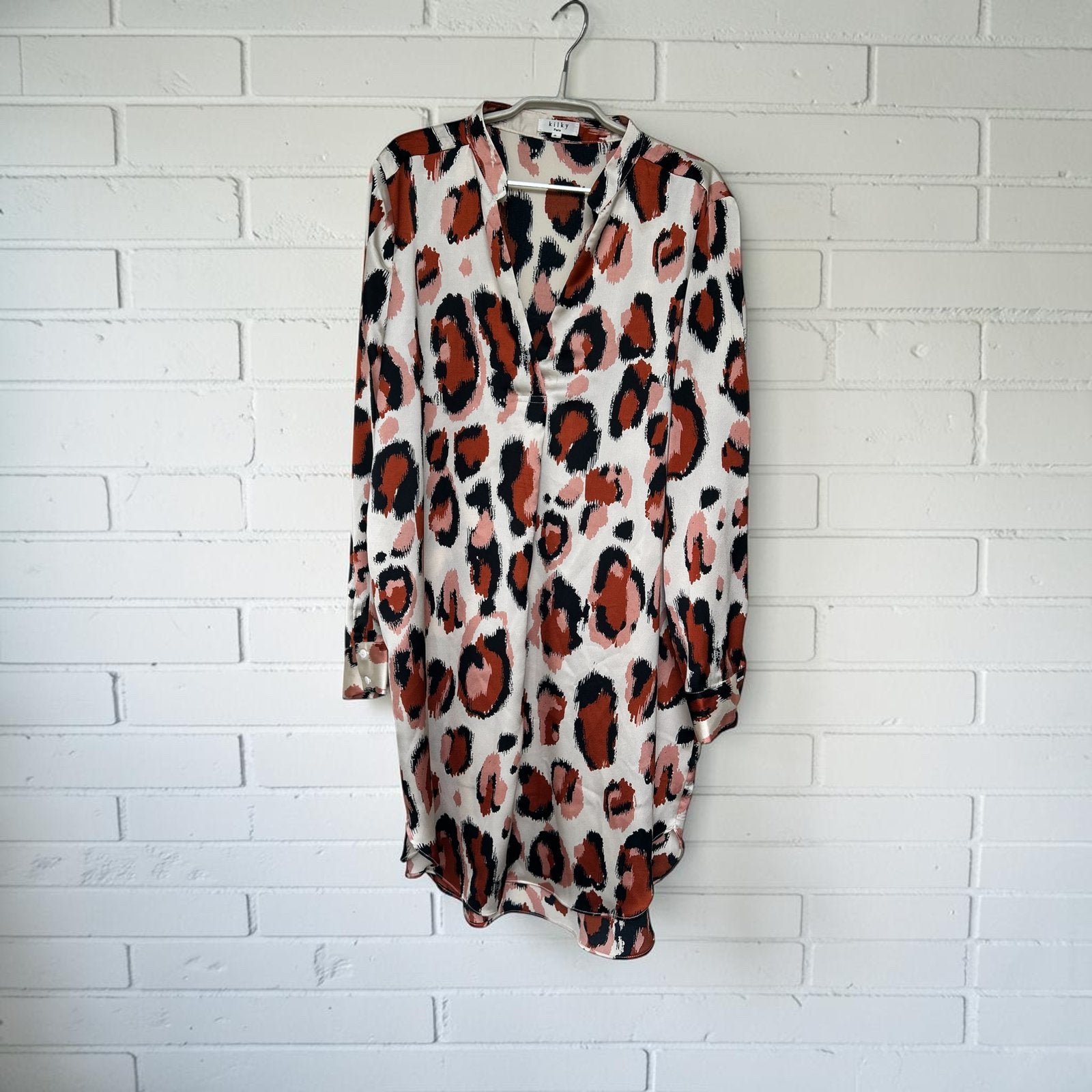 Kilky Tuniek Blouse Maat S Bruin Zwart Crème Panter Print, Lk, Verzenden, Wit, Ki