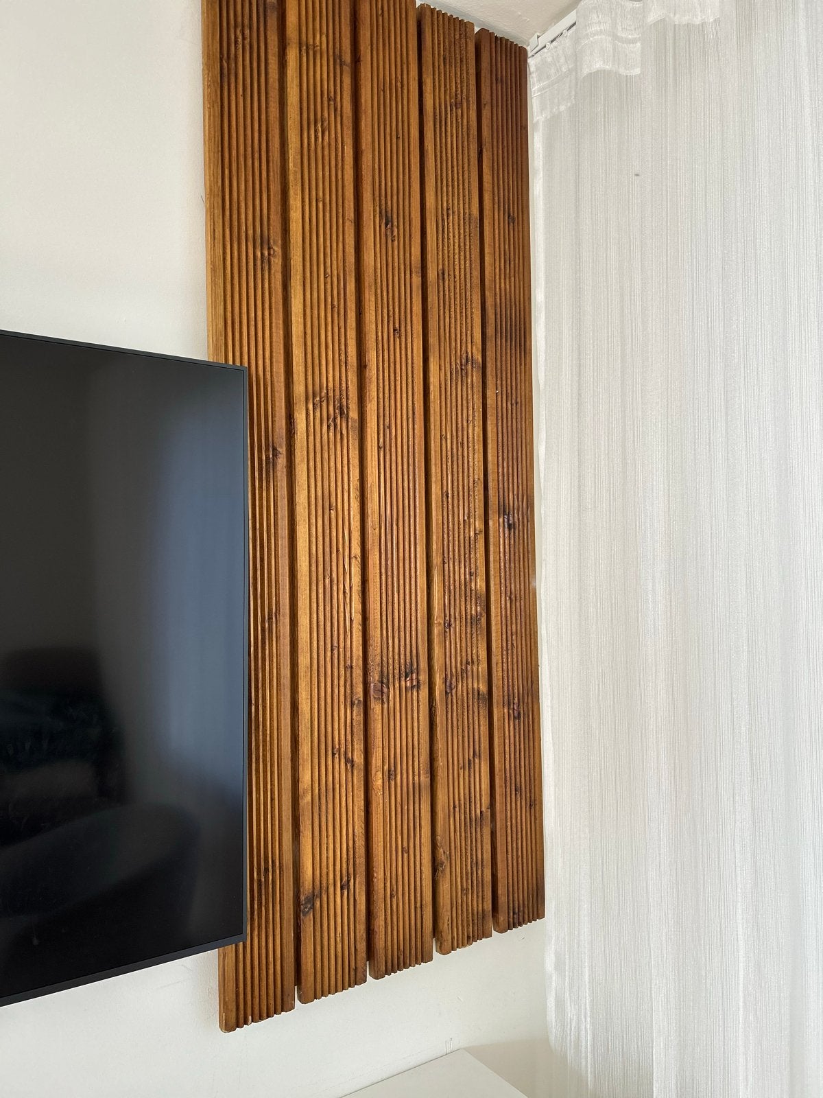 Handgemaakte houten wanddecoratie 180x70, Ophalen, Hout, Nieuw, Bruin