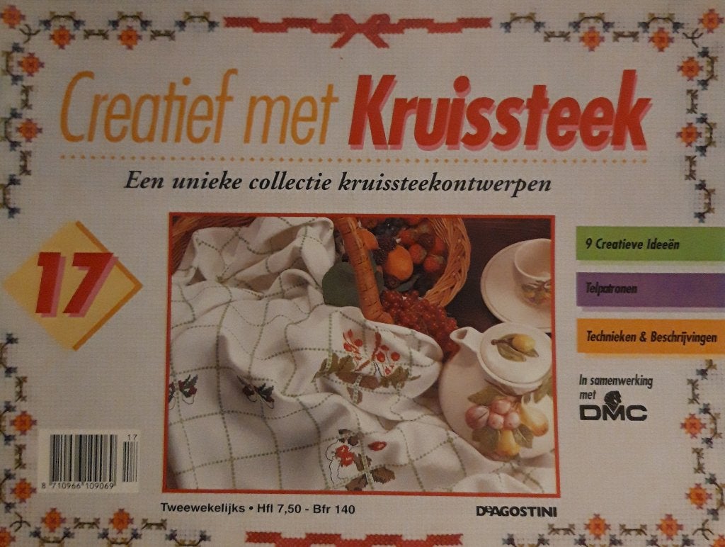 Creatief met Kruissteek 17 - Patroonbladen, Ophalen of Verzenden, Zo goed als nieuw, Borduren en Naaien, D'Agostini