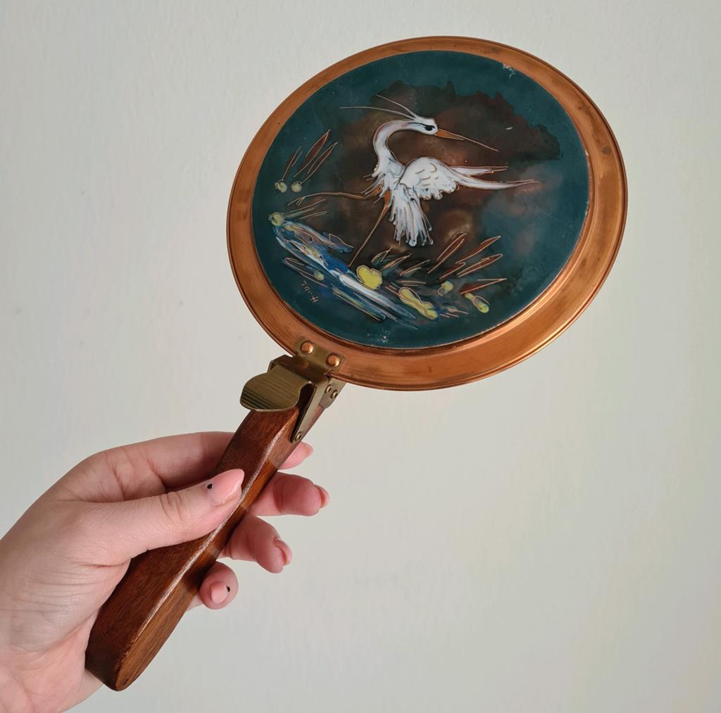 Vintage retro messing kruimeldief blik koper reiger, Verzamelen, Retro, Huis en Inrichting, Ophalen of Verzenden