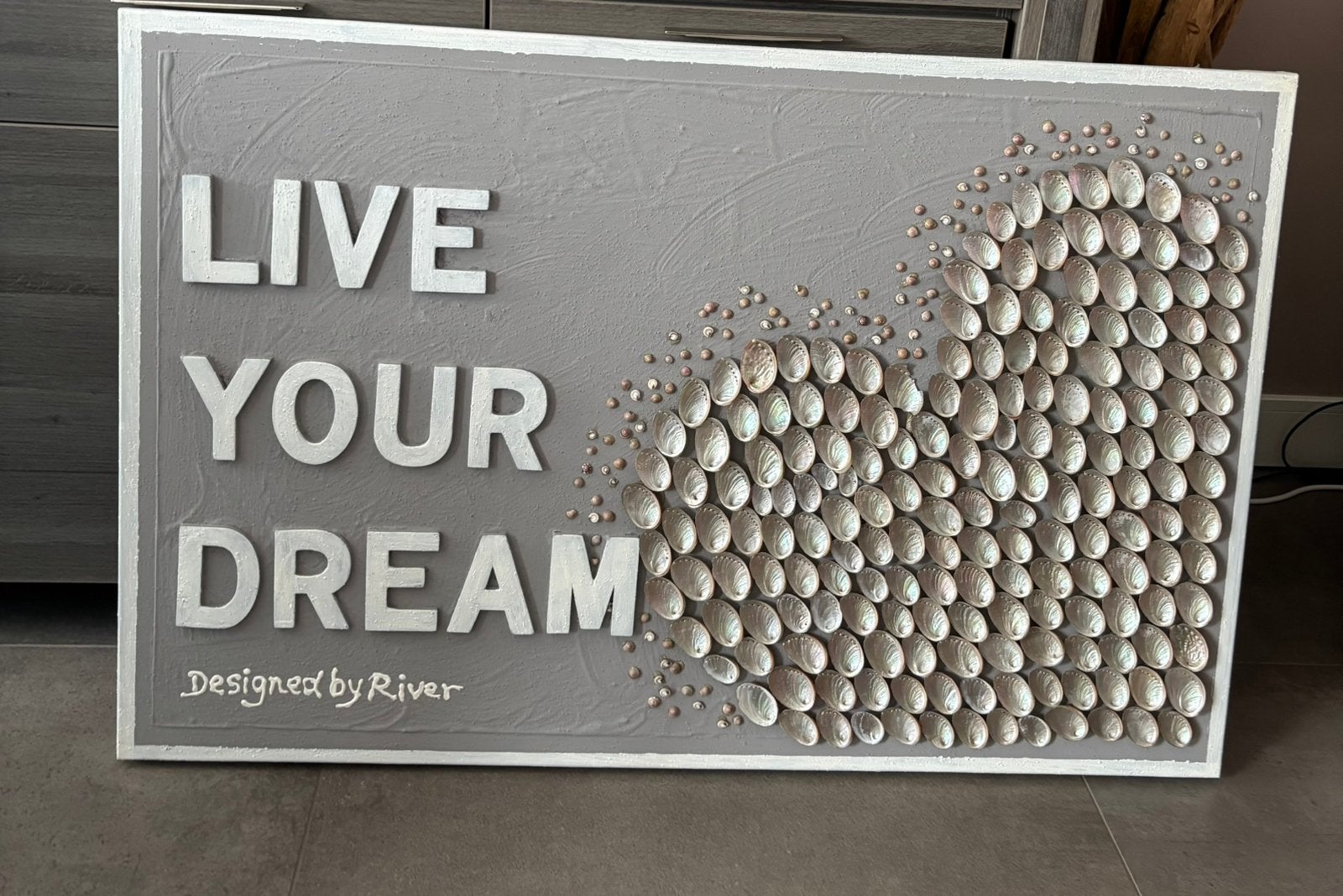 River ‘Live your dream’ schilderij, Boeken, Ophalen, Zo goed als nieuw, Overige onderwerpen