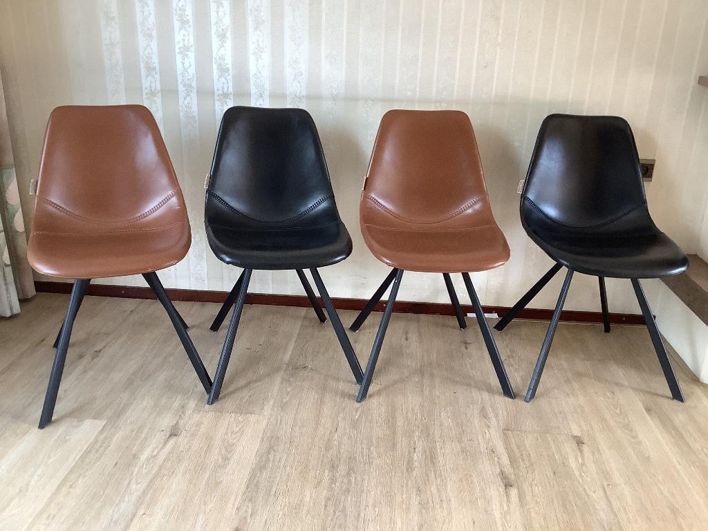 Eetkamerstoelen 4 stuks leatherlook, Ophalen, Overige materialen, Gebruikt, Overige kleuren