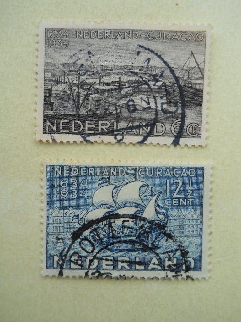 Nederland 1934 Curaçao serie Nvph.267-268 gestempeld, Postzegels en Munten, Ophalen of Verzenden, T/m 1940, Gestempeld