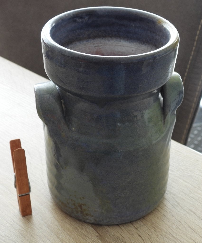 Keramische pot blauw/groen D.O.K. - Uniek handgemaakt, Ophalen of Verzenden