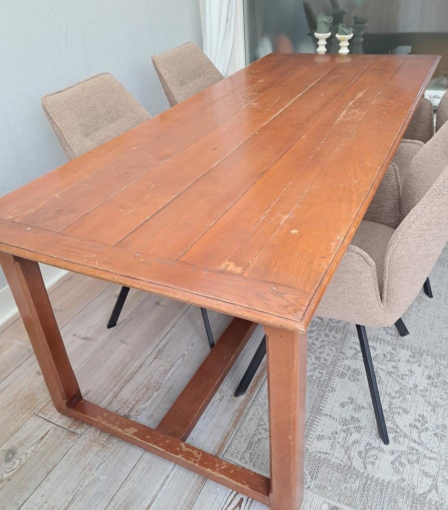 Schuitema tafel te koop . Kersenhout ., Ophalen, Gebruikt, 200 cm of meer, 50 tot 100 cm