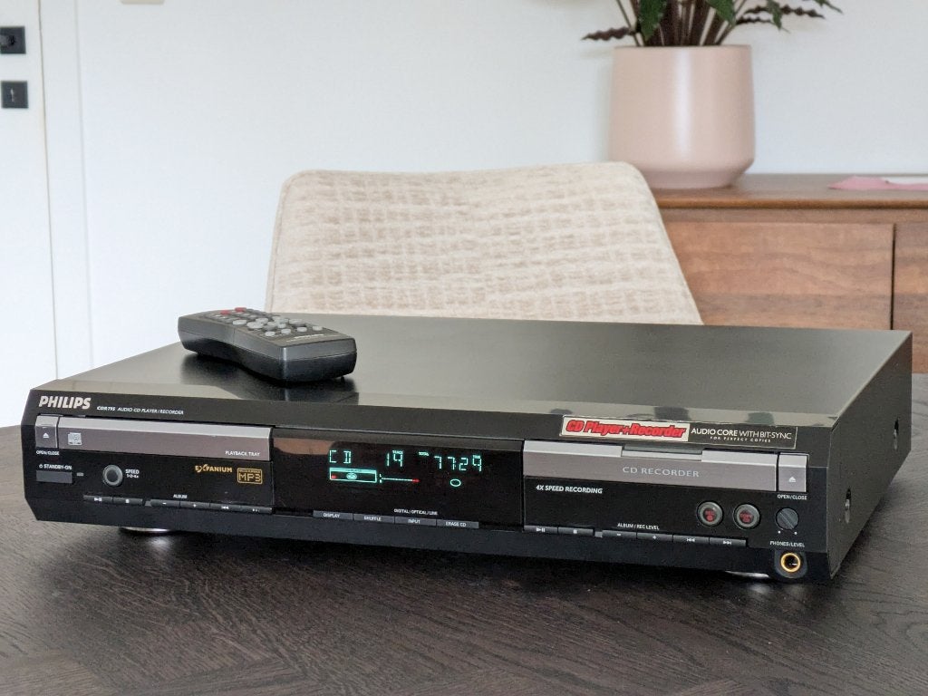 Philips CDR 795, cd-speler/recorder, remote + geserviced, Ophalen of Verzenden, Gebruikt, Philips