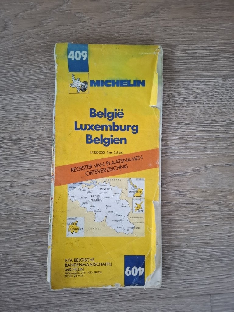 Michelin kaart 409 - Belgie en Luxemburg, Gelezen, Verzenden, Landkaart, België of Luxemburg