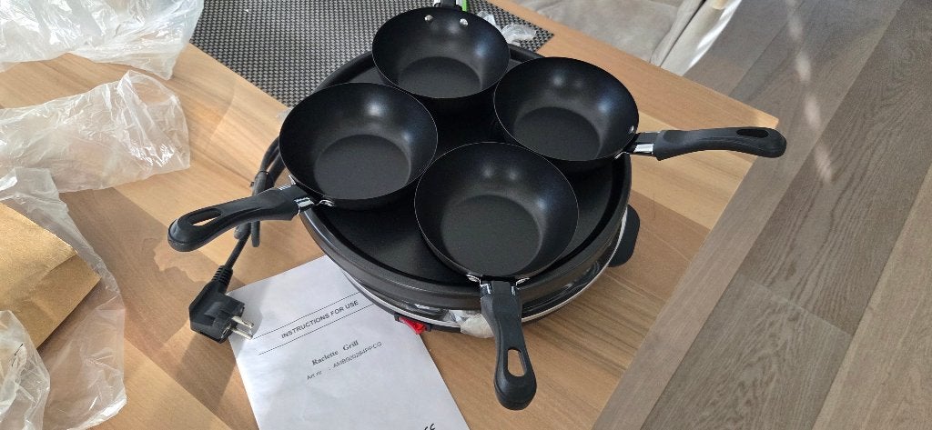 wok- en raclette setje nieuw, Ophalen, Nieuw, Overige materialen, Wok