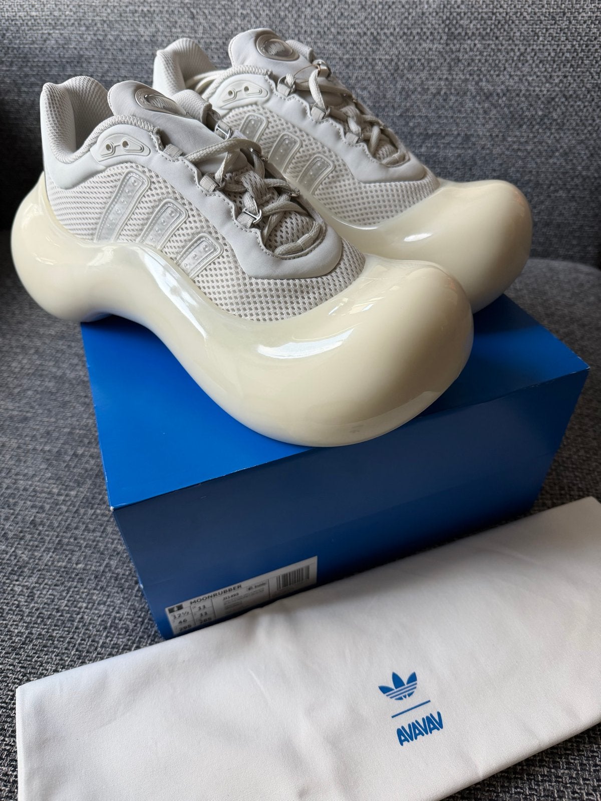 Adidas x Avavav Moon Rubber Mega Ride Maat 46, Wit, Nieuw, Ophalen of Verzenden, Sneakers of Gympen