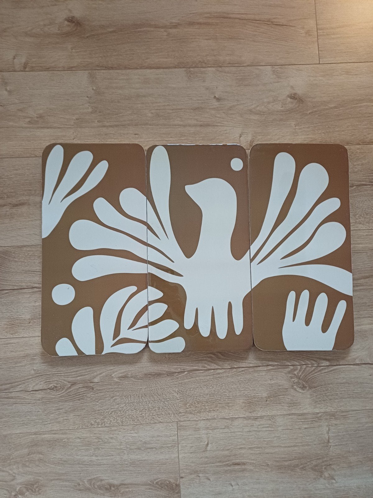 mooi abstract vogel drieluik NIEUW  Maison du Monde, Ophalen of Verzenden, Nieuw, Minder dan 50 cm, Schilderij