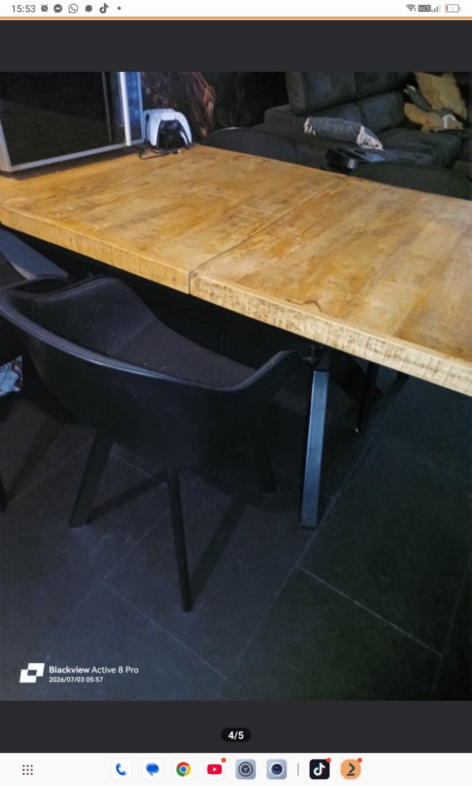 4 eetstoelen, Ophalen, Gebruikt, Rechthoekig, 50 tot 100 cm