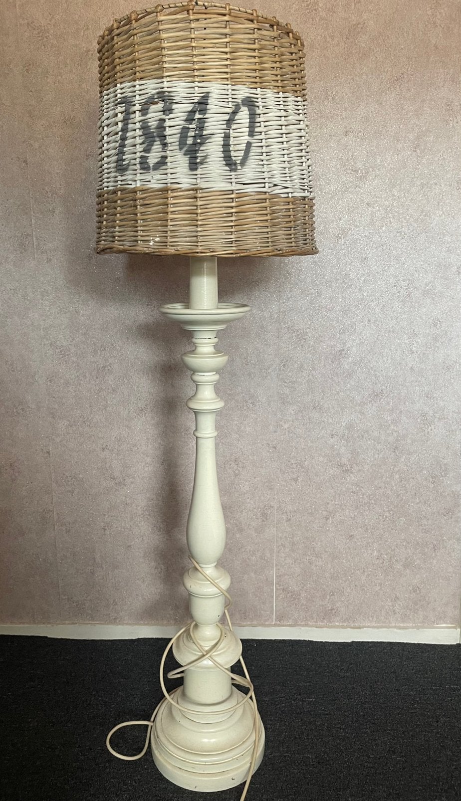 Staande lamp, Ophalen, 100 tot 150 cm, Hout, Landelijk