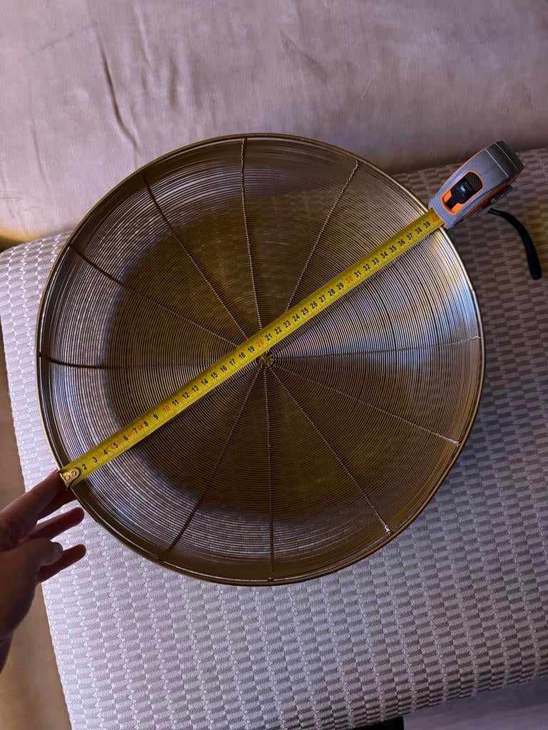 Gouden Fruitschaal / Decoratieve Draadmand - Ø 40cm, Overige materialen, Schaal, Rond, Ophalen of Verzenden