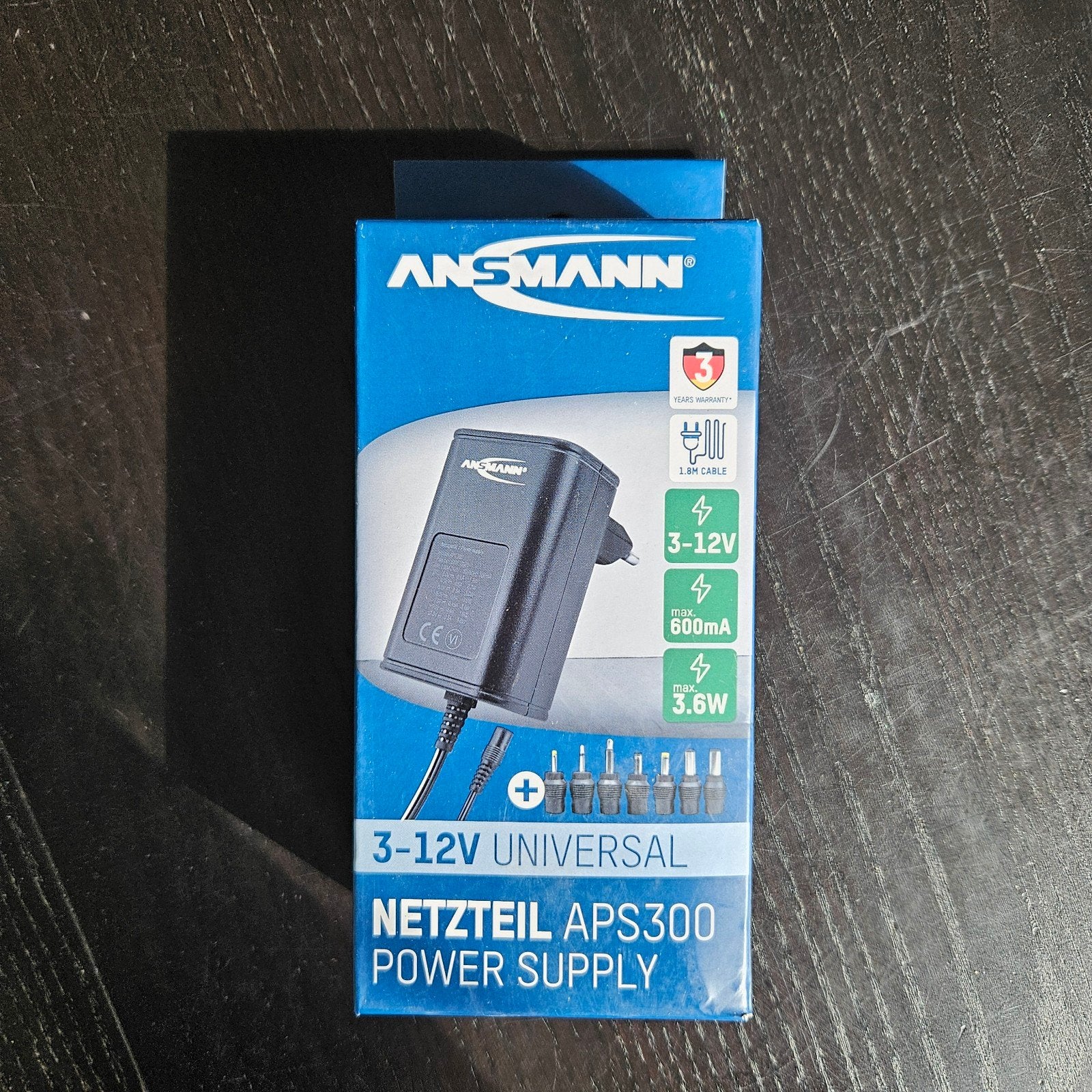 Ansmann APS300 Universele Voeding 3-12V 600mA, Ophalen of Verzenden, Nieuw, Overige merken, Stekker