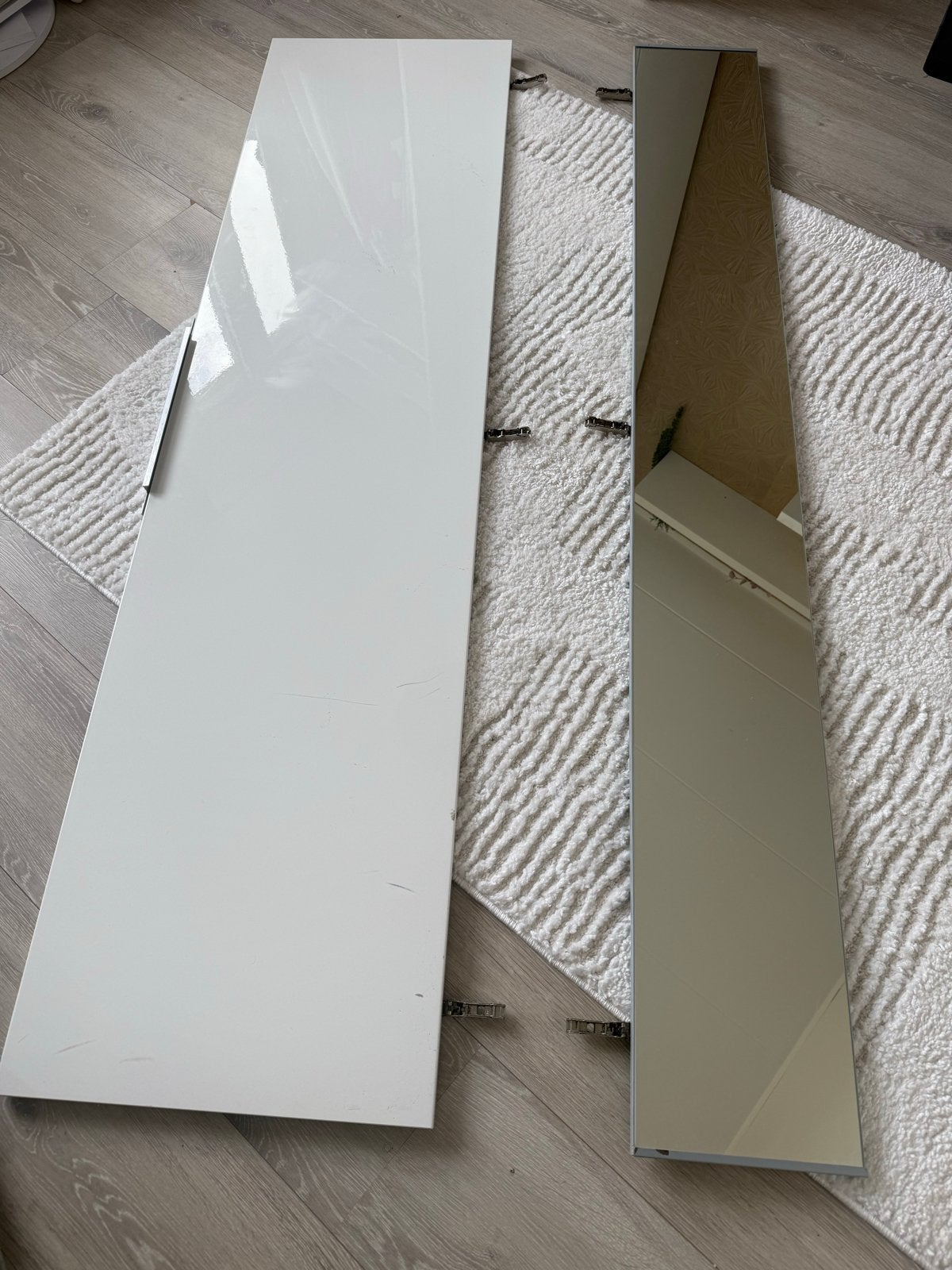 IKEA Pax deuren 75 cm- 201 cm spiegel en hoogglans wit, Ophalen, Gebruikt, 50 tot 100 cm, Glas