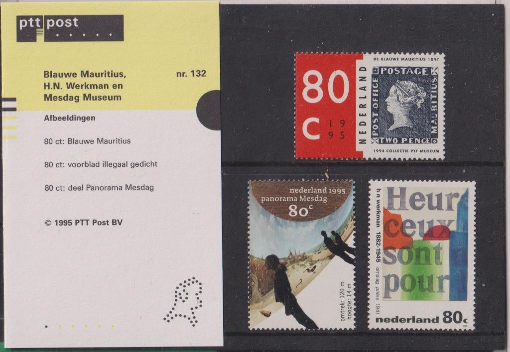 Nederland 132 Postzegelmapje Blauwe Mauritius Werkman Mesdag, Verzenden, Postfris, Overige thema's