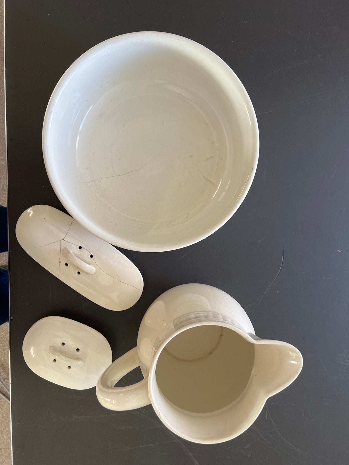 Vintage waskom en kan set met zeepbakje, Antiek en Kunst, Ophalen