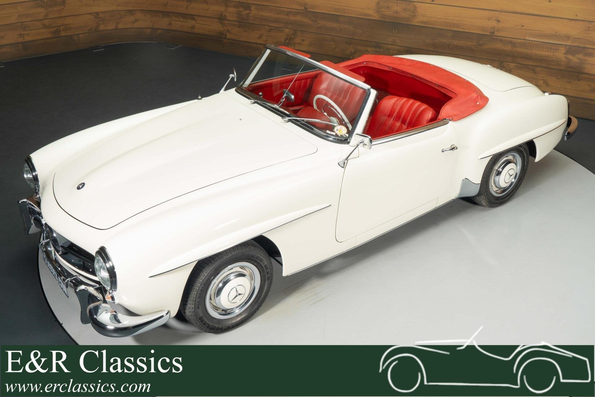 Mercedes 190 SL Cabriolet | 1961, Auto's, Achterwielaandrijving, Cabriolet, Wit, Handgeschakeld