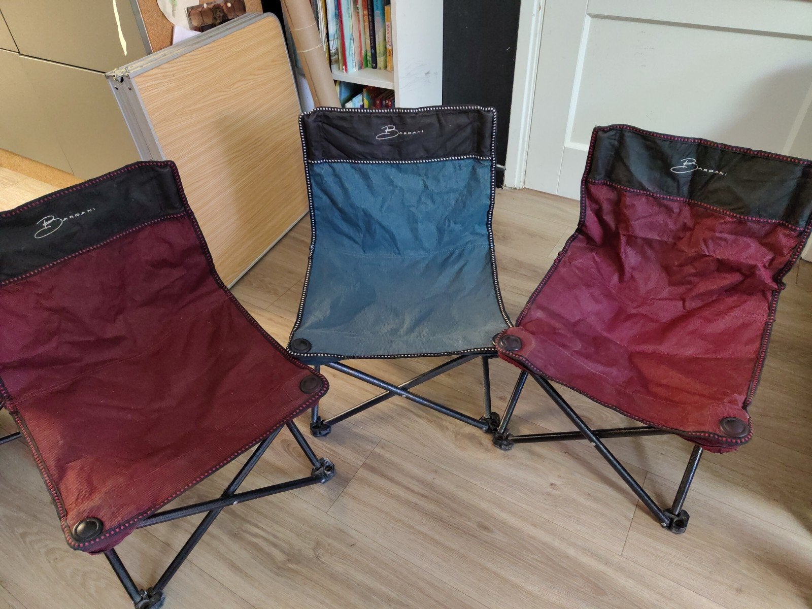 Campingstoeltjes Bardani 2 groot, 3 klein kampeerstoelen, Ophalen, Zo goed als nieuw, Campingstoel