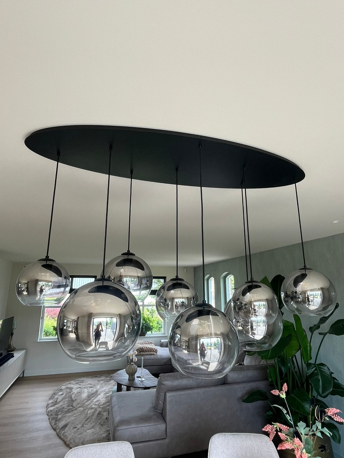Rookglas glazen bollen voor Hanglamp Fantasy Globe – 8 stuks, Huis en Inrichting, Ophalen, Zo goed als nieuw, E27 (groot)