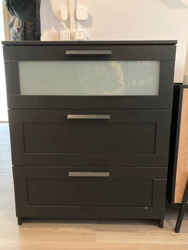 Kast 3 lades zwart, Ophalen, Gebruikt, 50 tot 100 cm, Minder dan 100 cm