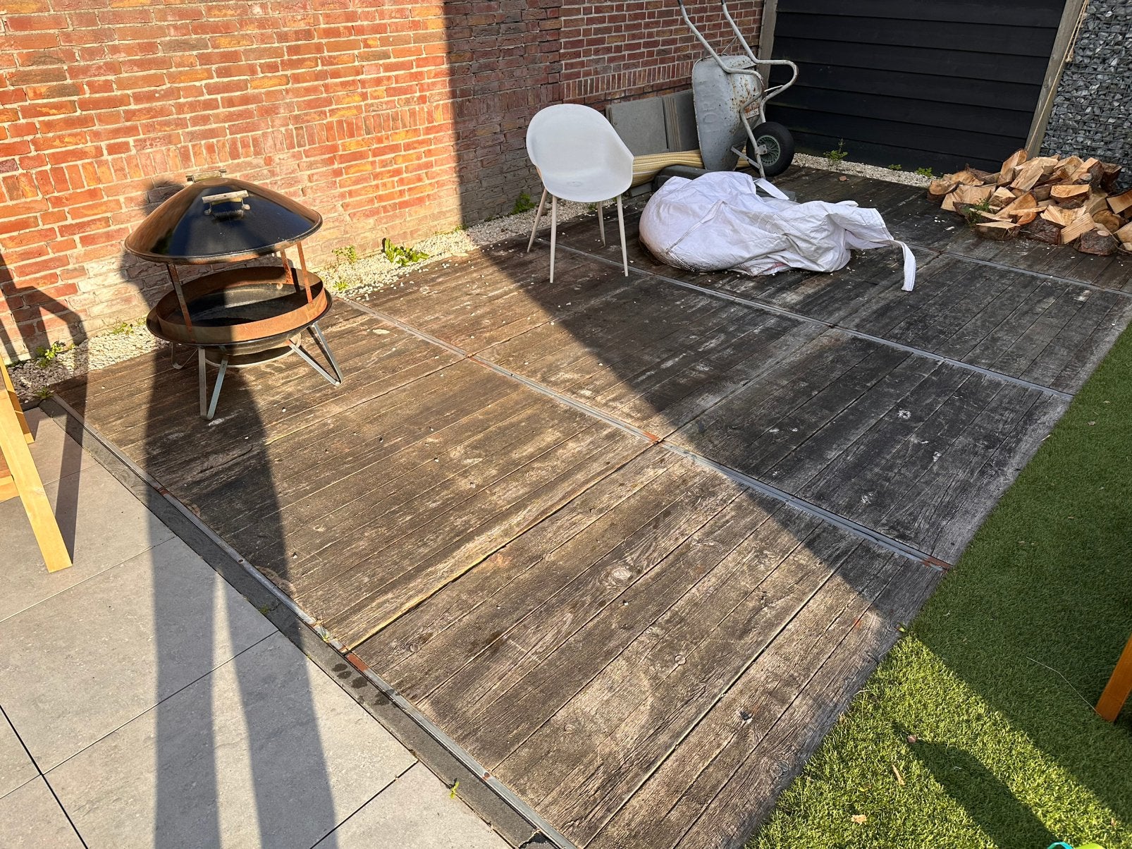 12 Lariks Steenschotten 140x105x5 cm, Ophalen, Gebruikt, Hout
