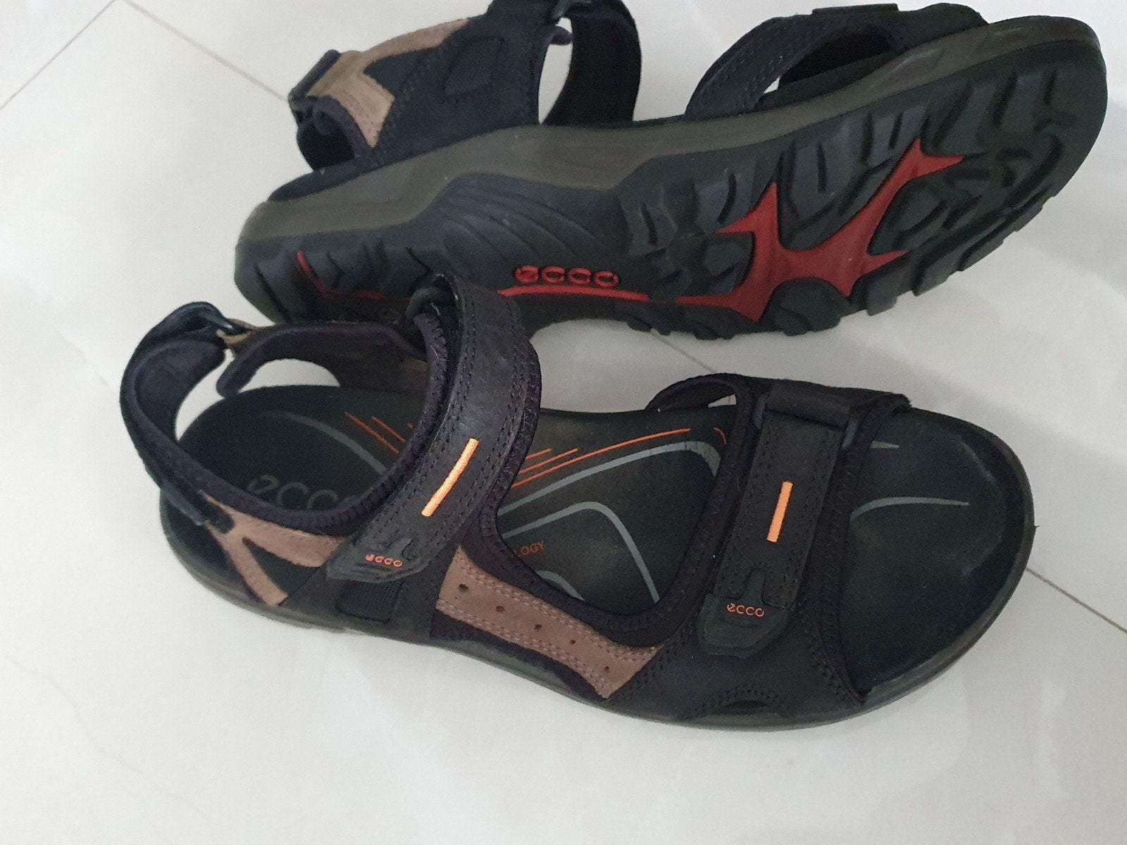 zwart sandalen maat 45 - Zo goed als nieuw, Sandalen, Ecco, Zwart, Ophalen of Verzenden