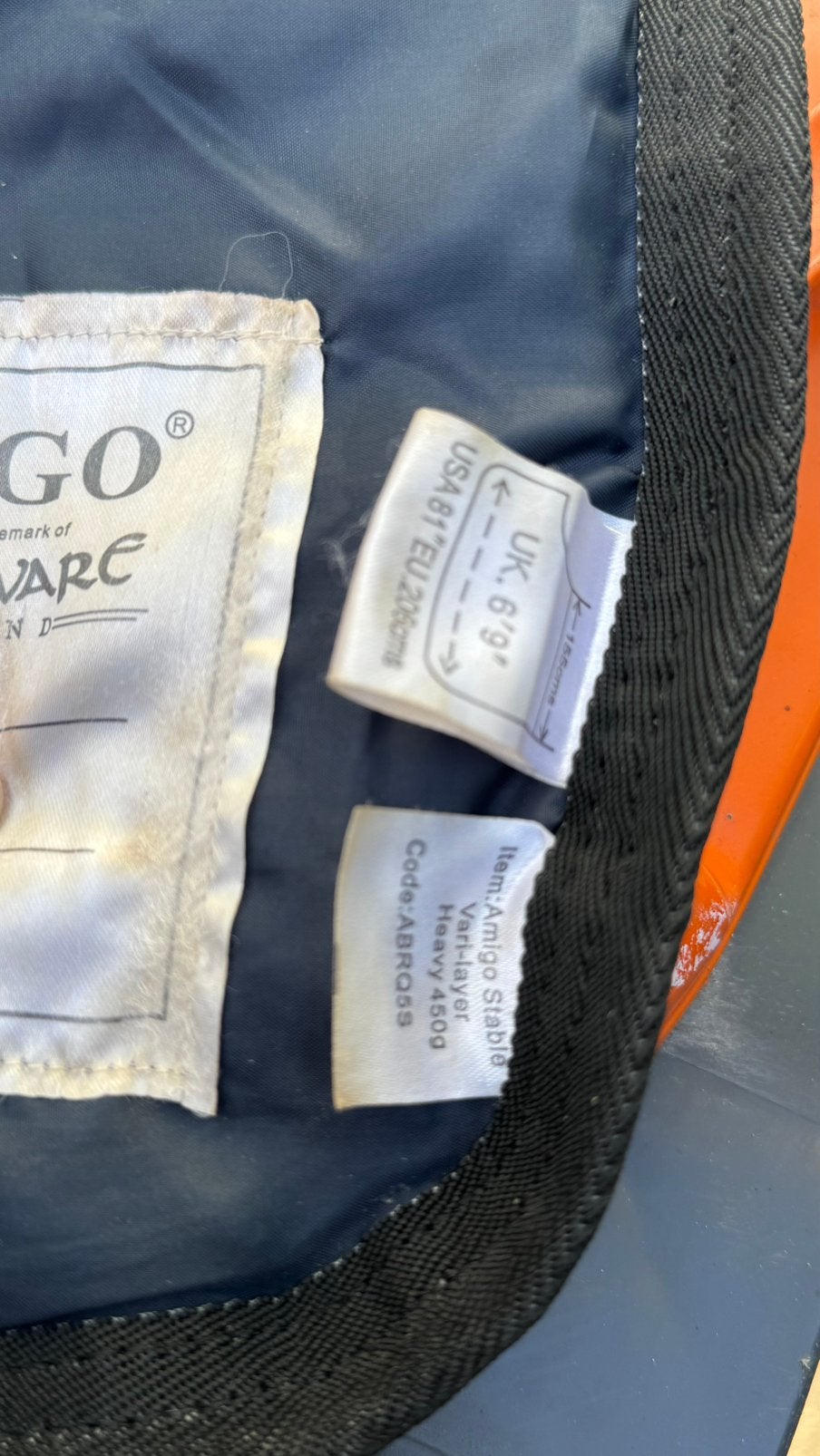 Horseware varilayer liner 450 grams maat 6.9, Full (L), Gebruikt, Ophalen of Verzenden, 450 g