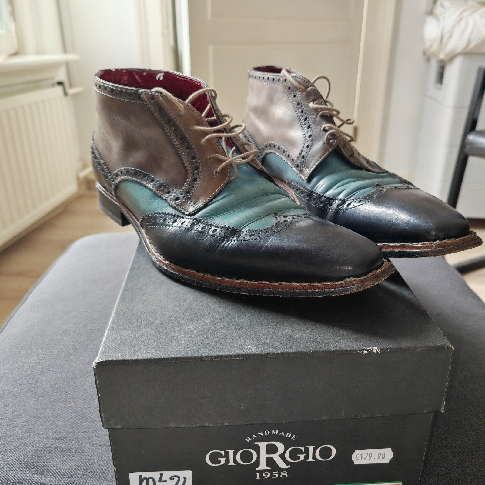 Giorgio 1958 leren veterschoenen maat 43, Kleding | Heren, Schoenen, Overige kleuren, Giorgio 1958, Ophalen of Verzenden, Gedragen