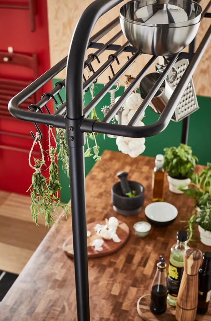 Vadholma rek / stelling voor keukenblok ikea, Ophalen, Zwart, Zo goed als nieuw, 150 tot 200 cm