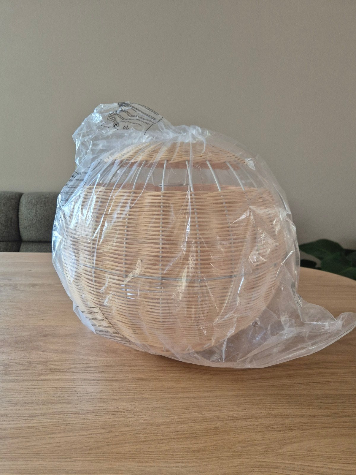 2x QAZQA Rattan (rotan) hanglamp. Nieuw in verpakking. Ø40 c, Huis en Inrichting, Ophalen, Natuurlijk materiaal, Nieuw, E27 (groot)