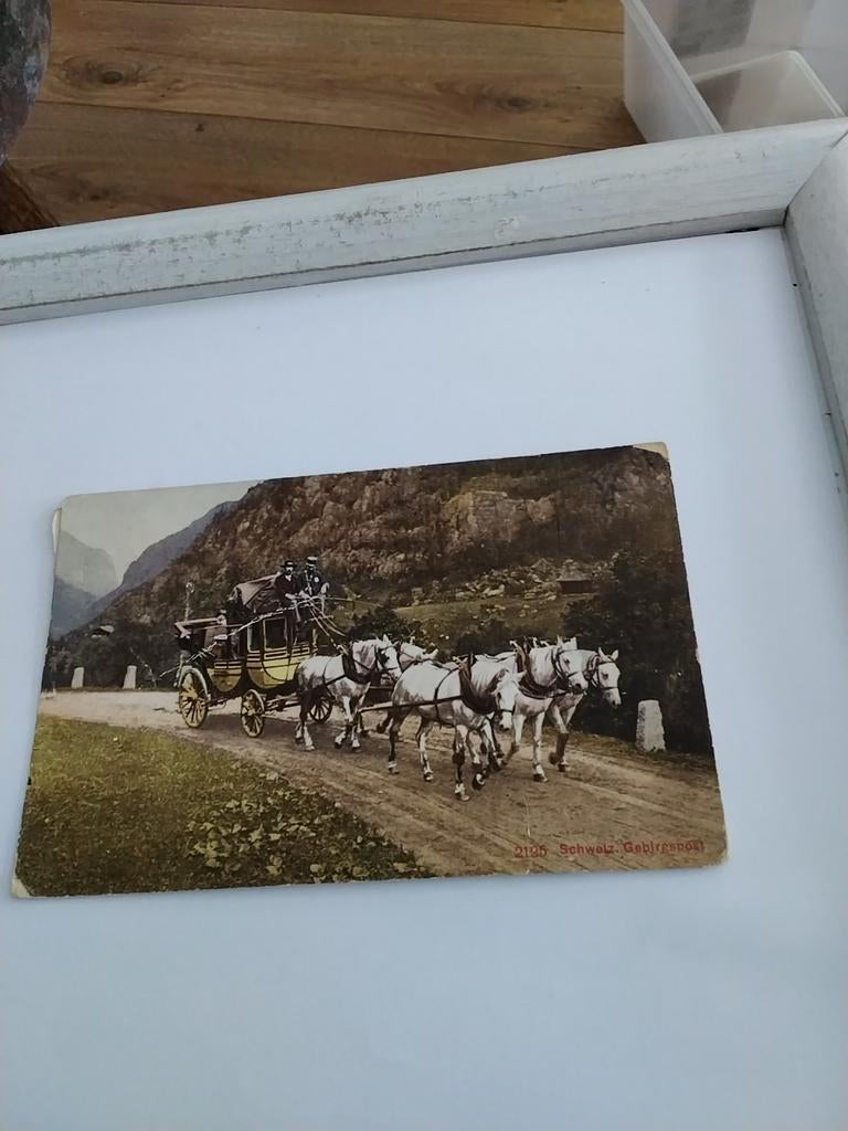 POSTKOETS.  /ZWITSERSE BERGPOST. 1908, Verzamelen, Ophalen of Verzenden, Voor 1920, Sterren en Beroemdheden