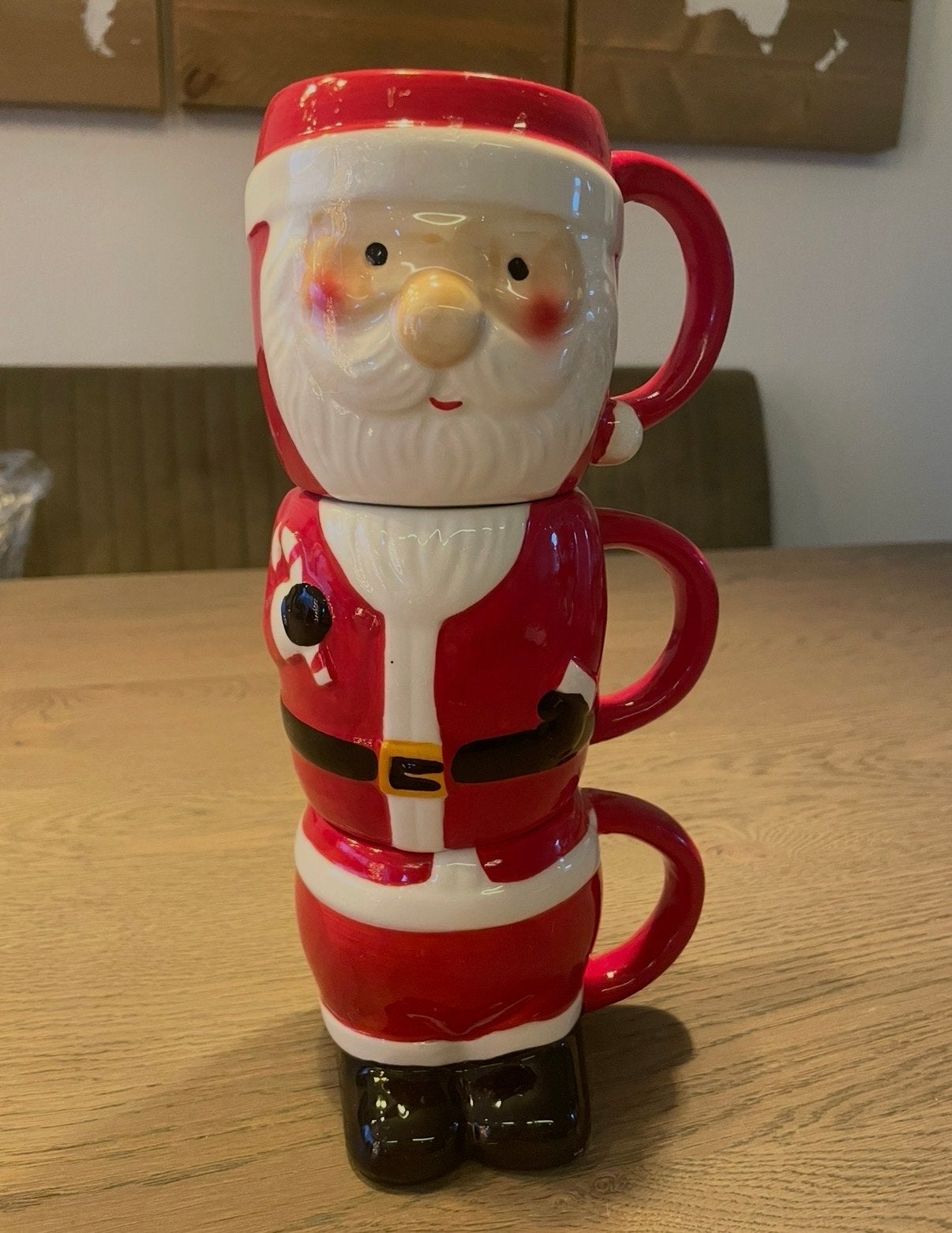 Mokken Set Kerstman, Ophalen of Verzenden, Zo goed als nieuw, Overige stijlen, Kop(pen) en/of Schotel(s)