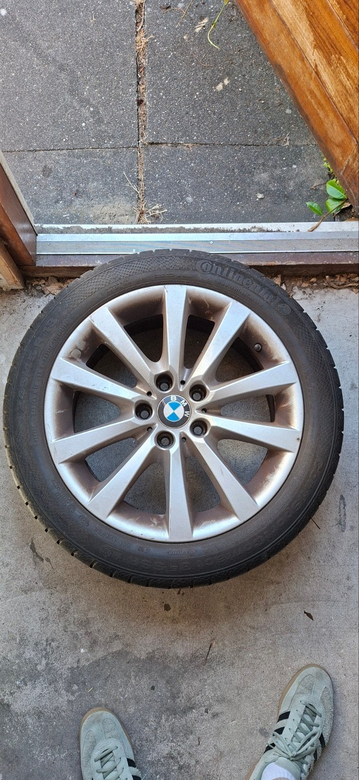 BMW 5 serie velgen + band, Ophalen, 18 inch, 245 mm, Velg(en)