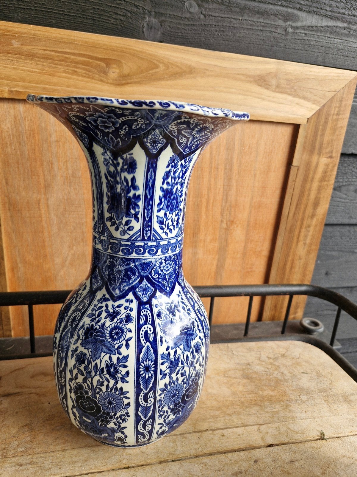 Antieke Boch Royal Sphinx Delfts Blauw Vaas, Ophalen