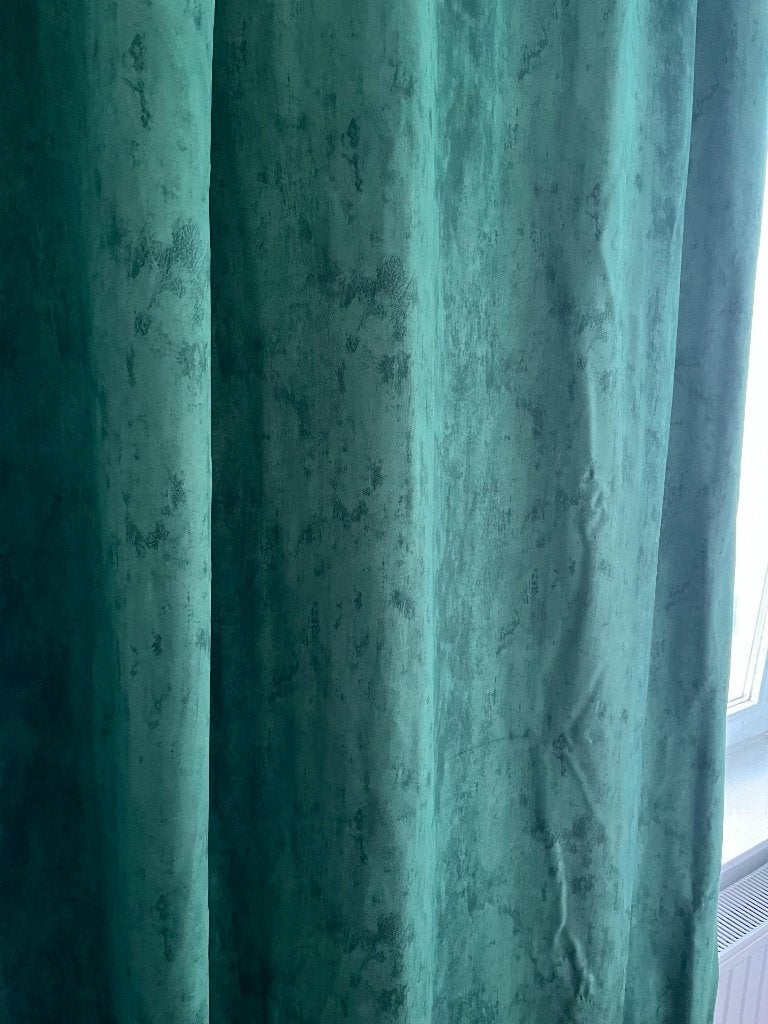 Sklum gordijnen groen velvet flueel 2x 140 (b) x 240cm (h), Gebruikt, 100 tot 150 cm, 200 cm of meer, Boho