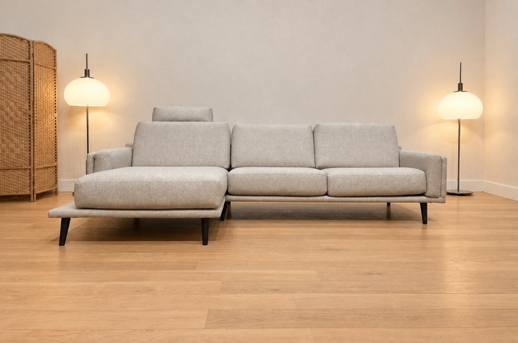 NIEUW Leolux Bellice Hoekbank Ecru + GARANTIE | NP €9.500, 250 tot 300 cm, Hoekbank, Nieuw, Www.designplaats.nl