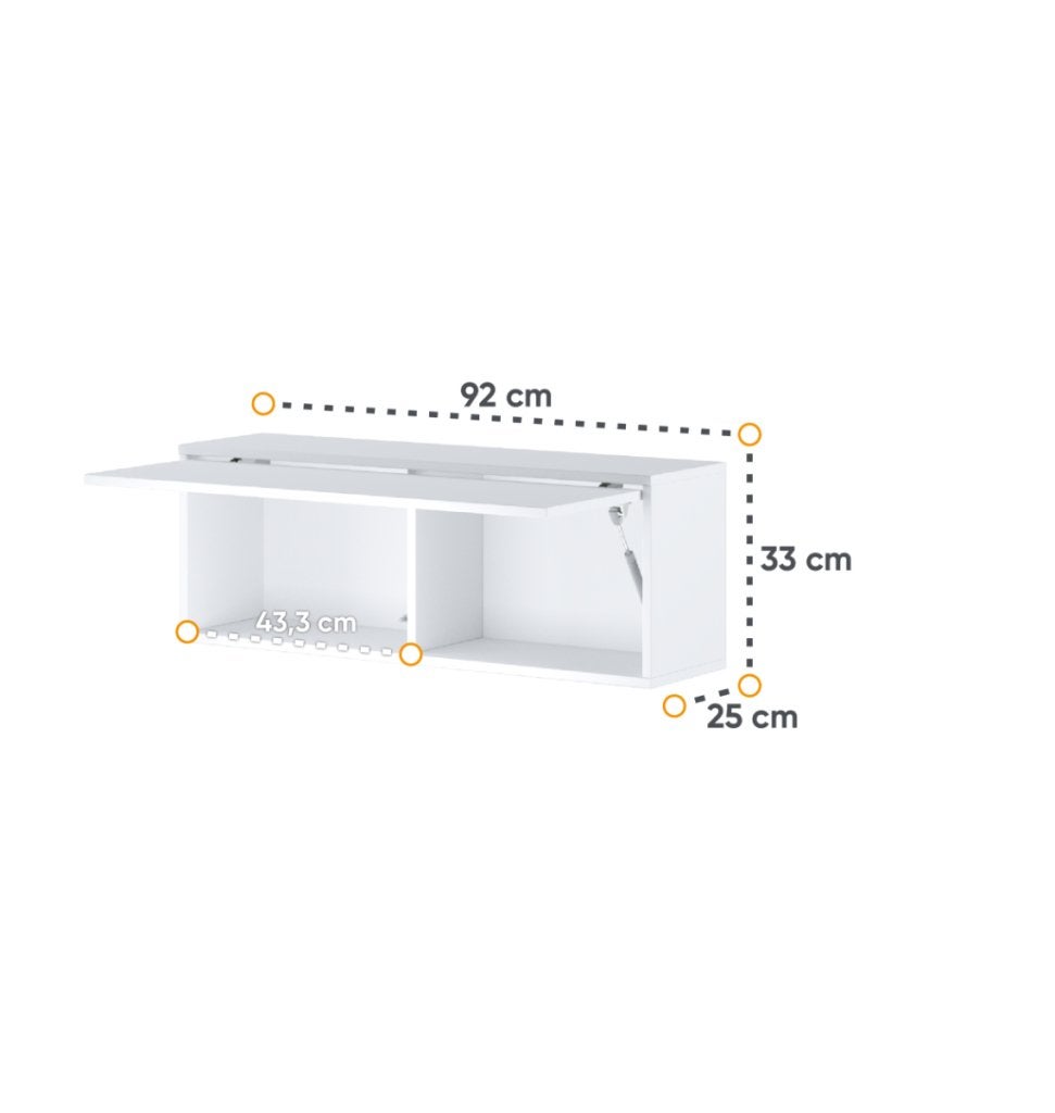 Concept wandkast smal - Wit hoogglans, Niet ingevuld, Niet ingevuld, Niet ingevuld