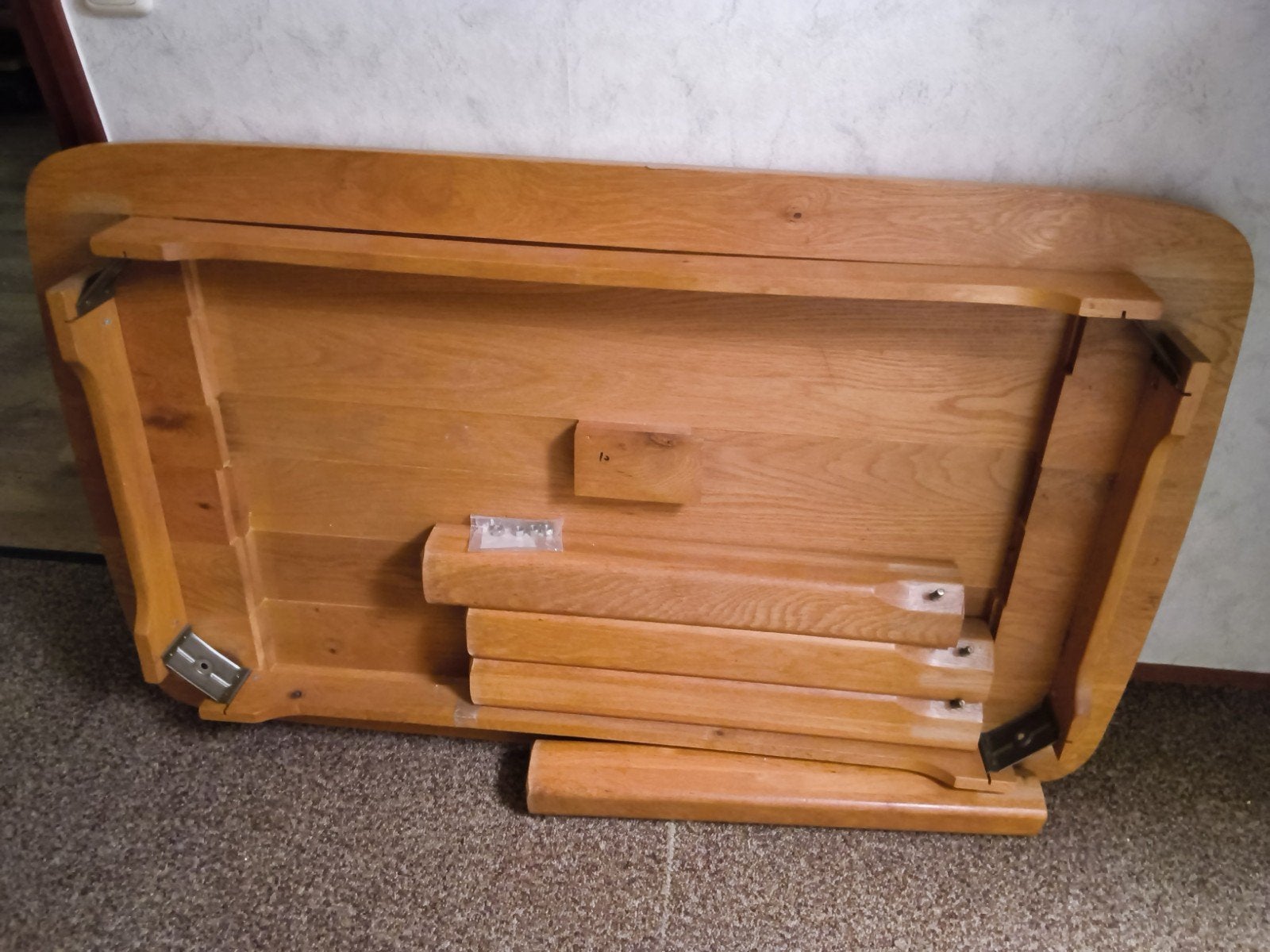 Blank eiken eettafel massief eiken, Ophalen, Gebruikt, 100 tot 150 cm, Eikenhout