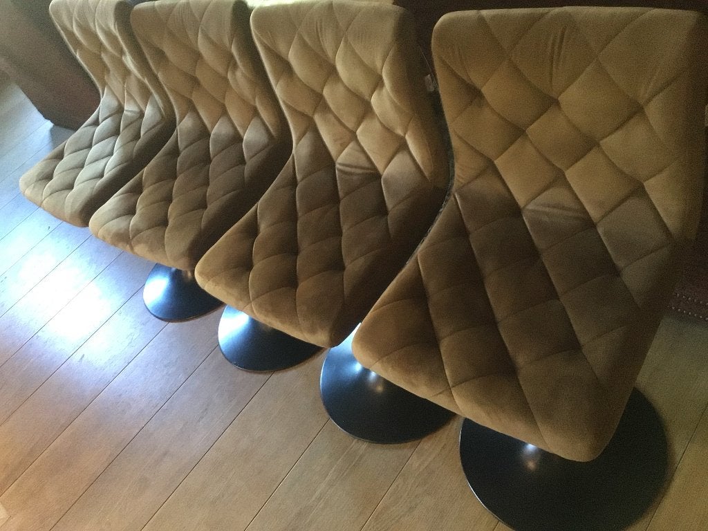 4 (Eethoek)stoeltjes draaibaar, Ophalen, Gebruikt, Bruin, Vier