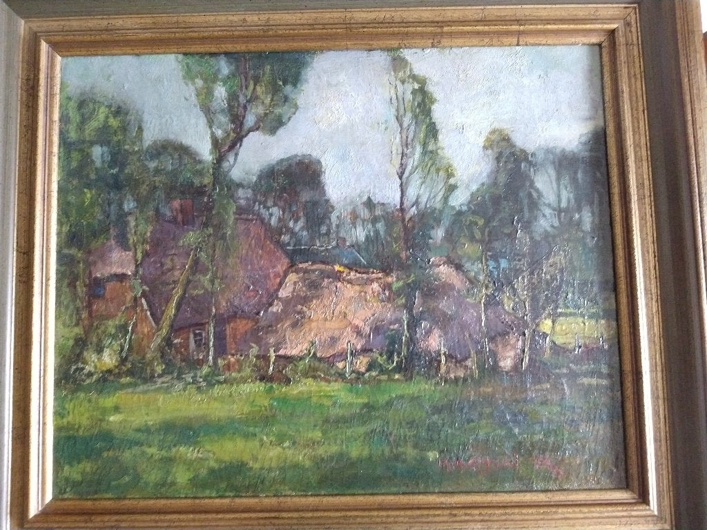 Schilderij Martin Roestenburg aangeboden, Antiek en Kunst, Ophalen, Doek, Impressionistisch, Landschap