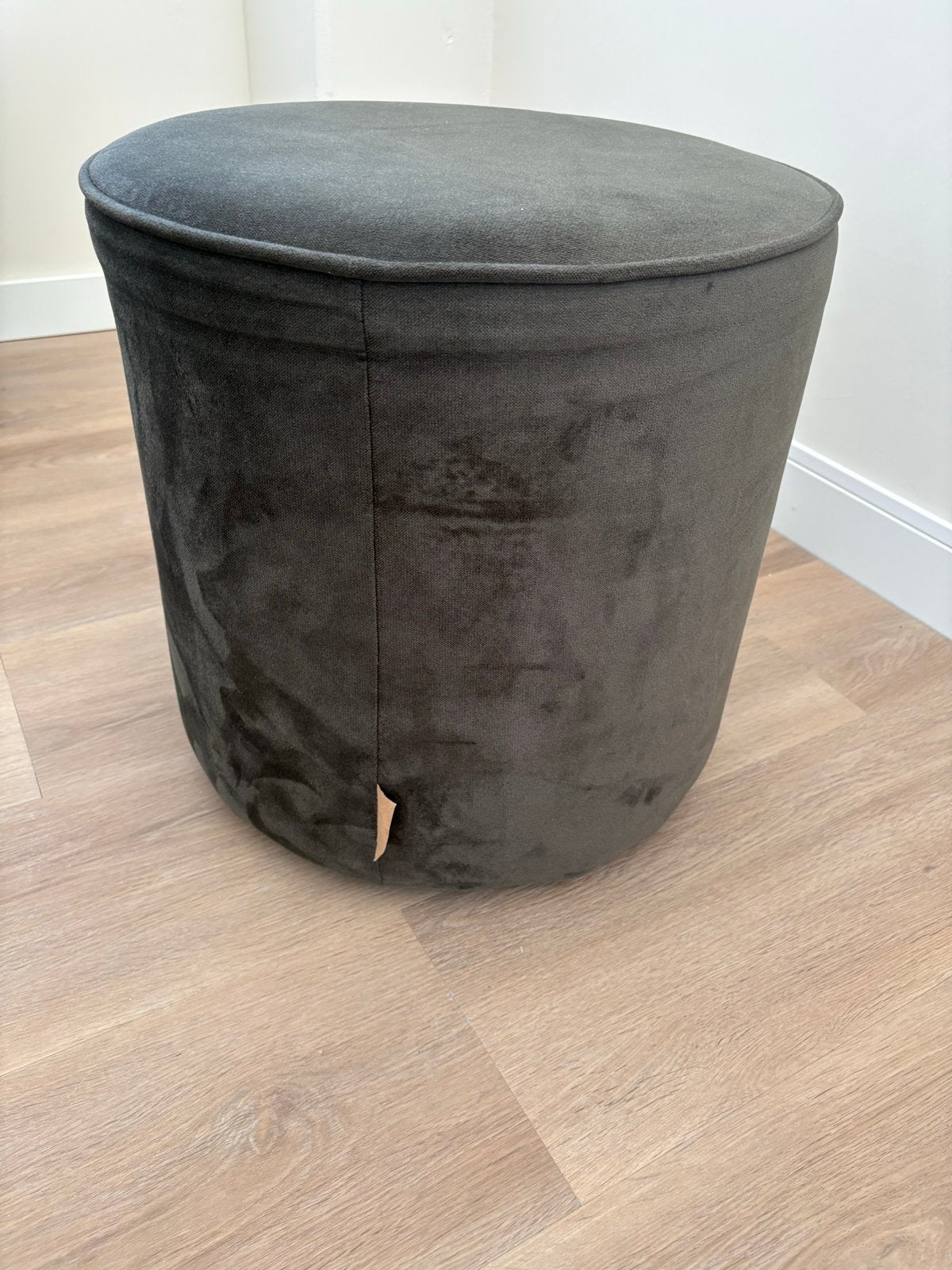 Woood groene poef - 46 x 46cm, Ophalen, Minder dan 50 cm, Rond, Minder dan 50 cm