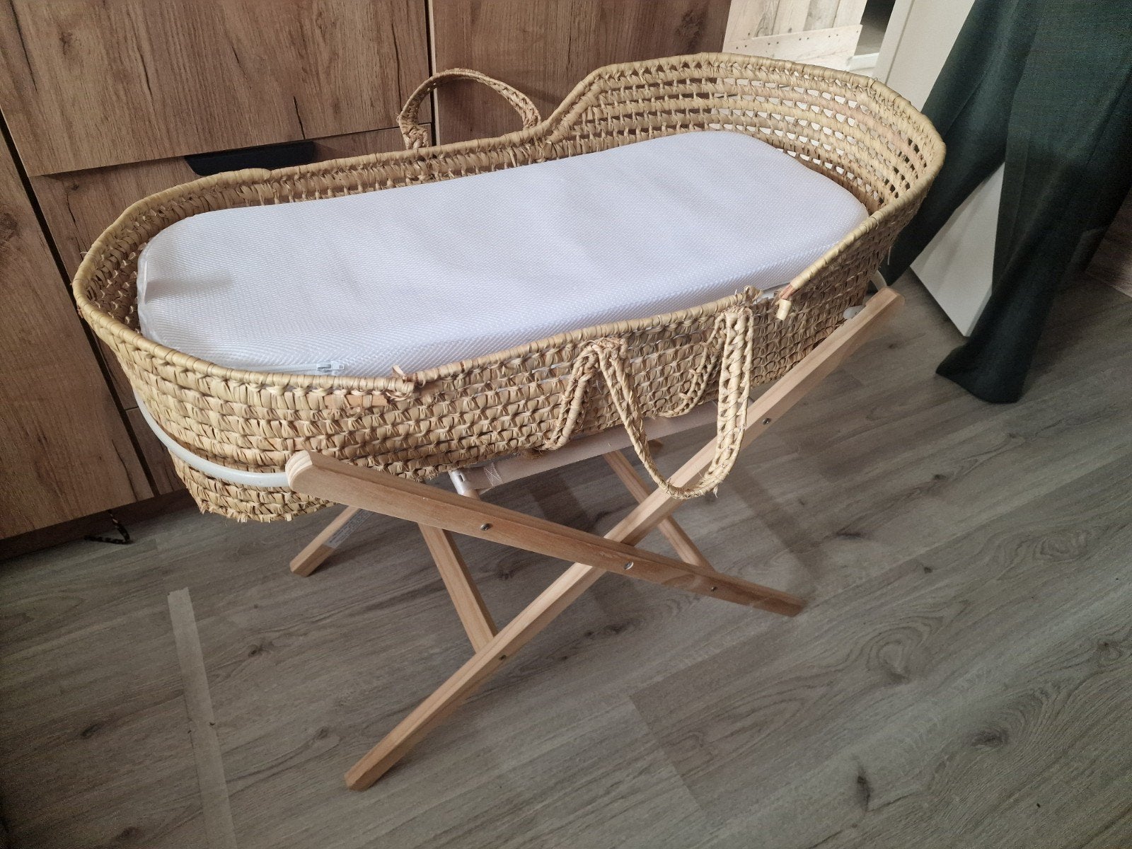 Rieten mozes mandje, Ophalen, Gebruikt, Wieg
