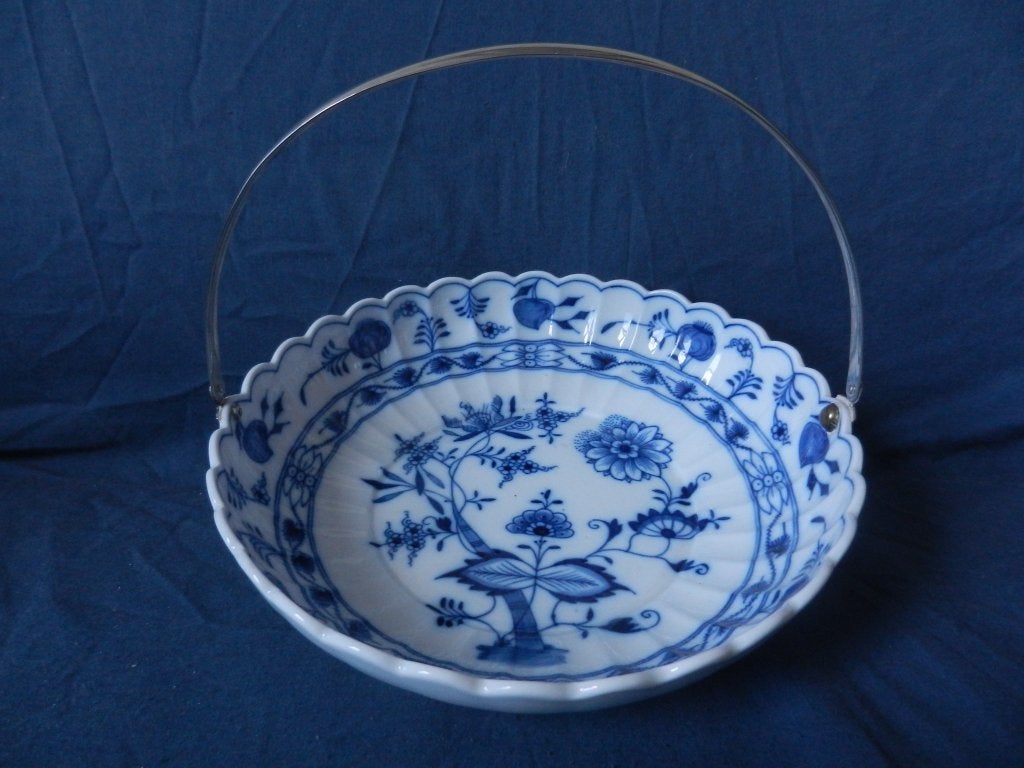 Blauwwit schaal m hengsel Zwiebelmuster Meissen Teichert d24, Ophalen of Verzenden