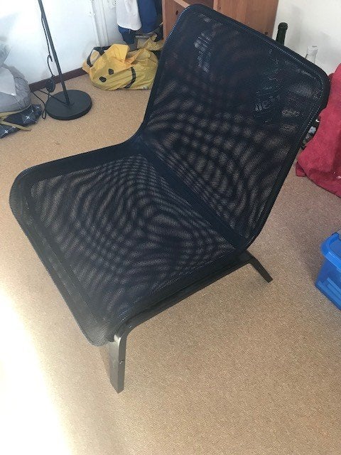 stoel / Lounge fauteuil Nolmyra z.g.a.n. symbolisch € 10,00, Huis en Inrichting, Stoelen, Ophalen, Zwart, Zo goed als nieuw, Stof