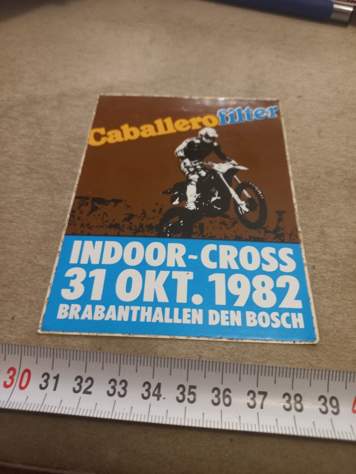 Caballero Filter Indoor-Cross 1982 Sticker Brabant, Verzamelen, Ophalen of Verzenden, Gebruikt, Sport