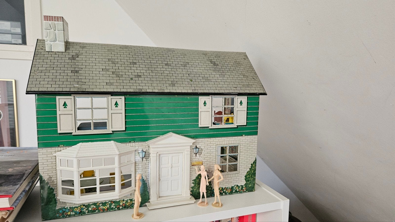 Vintage jaren 50 Marx Poppenhuis met Meubels en Doos, Ophalen of Verzenden, Gebruikt, Poppenhuis