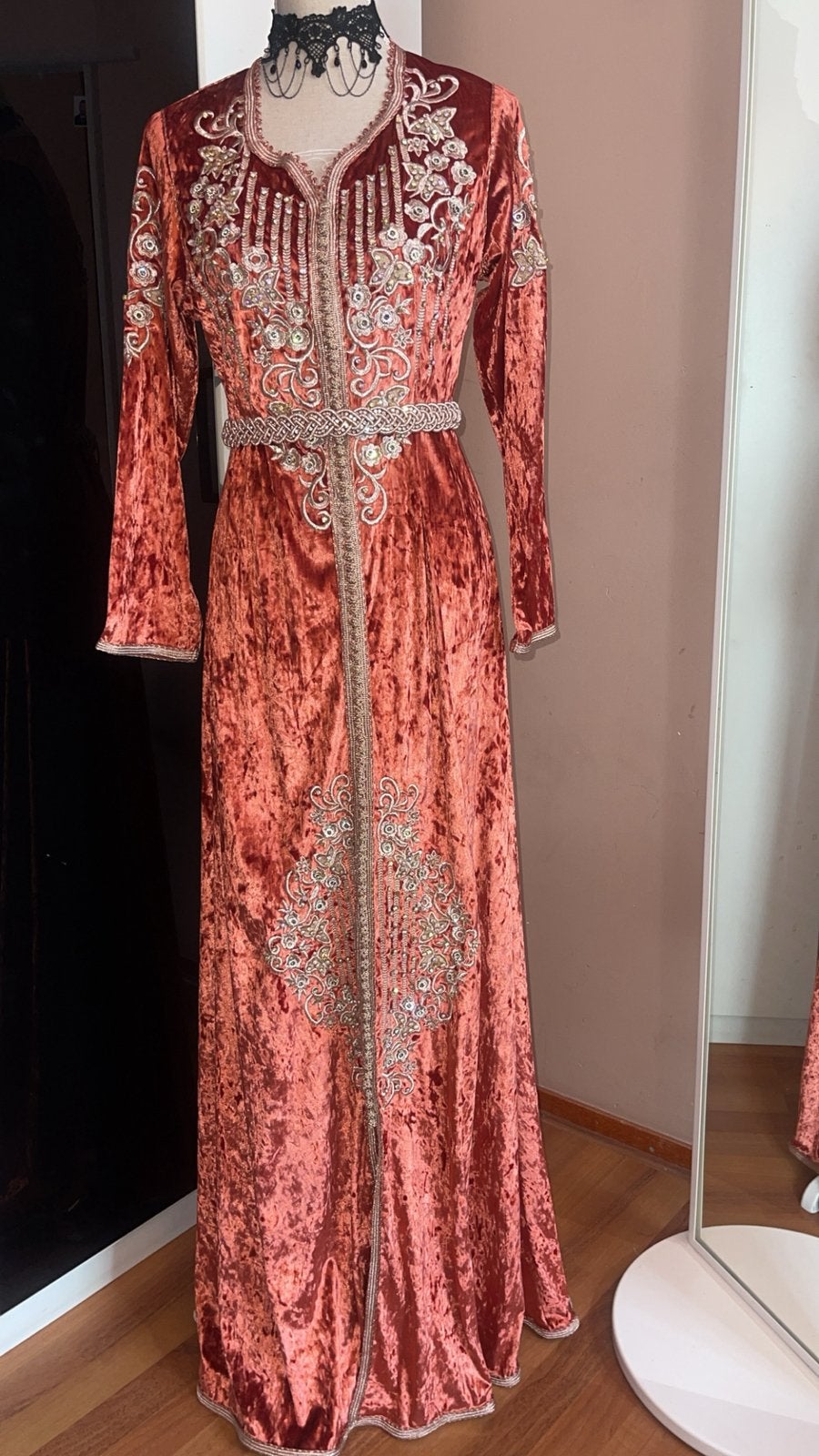 Prachtige Marokkaanse Kaftan - Gedragen, Overige typen, Oranje, Gedragen, Ophalen